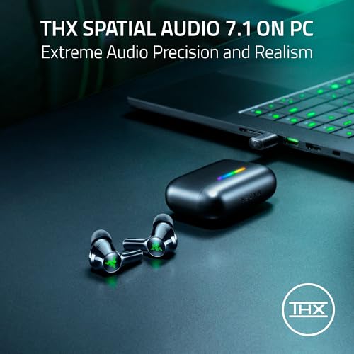 Image of Razer Hammerhead V3 HyperSpeed Wireless Multi-Platform ANC Gaming Earbuds - 2.4GHz & Bluetooth 6.0, Up to 40 Hr Battery, THX Spatial Audio, for Smartphones, PC, Laptop, Tablet, PS5, Steam Deck - Black