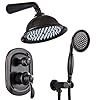   Oil-Rubbed-Bronze-Shower-SystemCeiling-Shower-Faucet-Set-for-Bathroom-with-High-Pressure-8-Rain-Shower-head-and-Handheld-Shower-Head-SetWall-Mounted