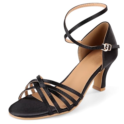 Sandales à talons de 7 cm pour femme avec bout ouvert et sangle de cheville
