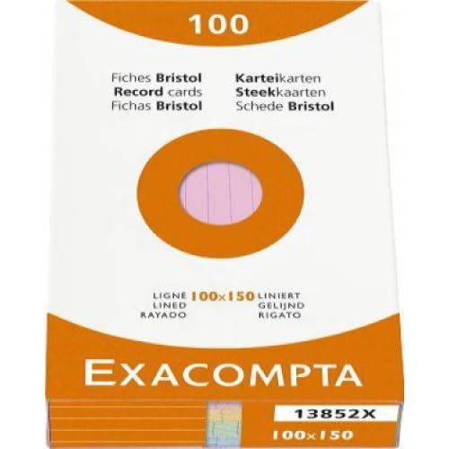 Lot de 10 Etui de 100 fiches Bristol couleurs assorties 10x15 ligné