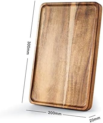 JF JAMES.F Acacia Wood Serving Tray Rectangular Tray for Serving Coffee Beverages Tea Plate Dessert Dinner Breakfast Plate Tray
