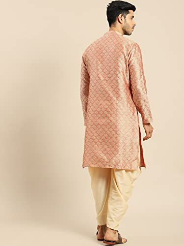 Image of Men's Navy Blue Cotton Festive Wear Regular Fit Woven Design Kurta | Indian Wedding Wear Kurta | Festive Ethnic Kurta