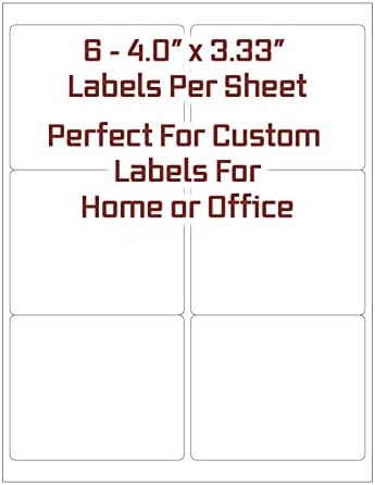 Propackagingsupply 6 Per Page FBA Laser/Ink Jet Shipping Labels 6 up Barcode Product ID Label (100 Sheets)