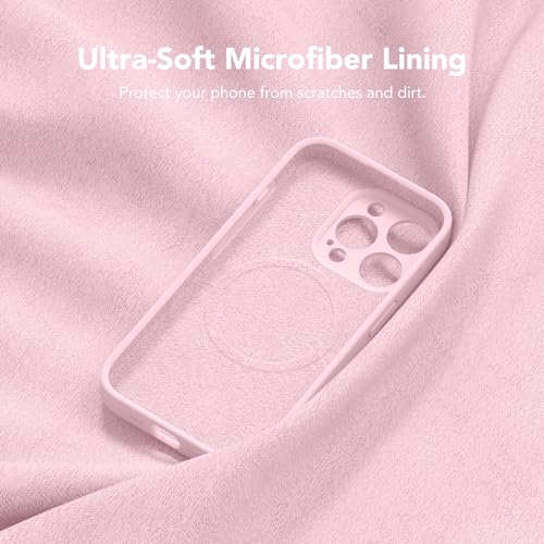 Image of Magnetic for iPhone 12 Pro Max Case, Compatible with MagSafe, [Full Camera Protection][Screen Protector] Silicone Shockproof Protective Phone Case for iPhone 12 Pro Max 6.7 inch, Chalk Pink
