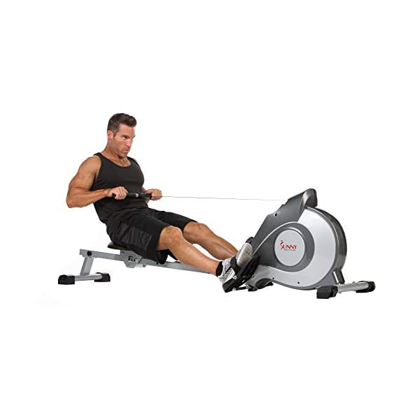 Sunny-Health-Fitness-Magnetic-Rowing-Machine-Rower-with-LCD-Monitor Sunny Health & Fitness Magnetic Rowing Machine Rower with 8-Level Resistance, Extended Slide Rail & Digital LCD Display - SF-RW5515