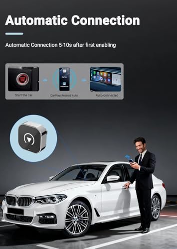 محول كاربلاي لاسلكي مطور 2 في 1 2026 يعمل على تحويل كاربلاي السلكي من المصنع إلى محول تشغيل لاسلكي للسيارة للتوصيل والتشغيل، متوافق مع موبايلات ايفون/اندرويد مع منفذ USB/USB-C