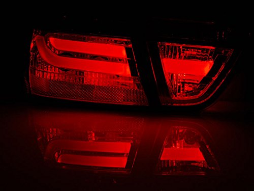 LED Lightbar Design Rückleuchten für BMW 3er E90 LCI Limousine 09-11 schwarz/rau