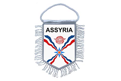 Akachafactory Fanion Mini Drapeau Pays Voiture Decoration Assyrie Assyrien Assyria