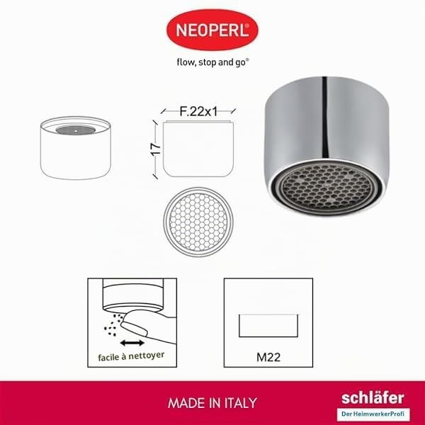 Schläfer 3460310 - Robinet de cuisine mural simple pour évier avec pommeau Robinet d?eau froide mural vintage pour évier, Robinet mural 1/2 Bec pivotant antique 180mm, Chrome