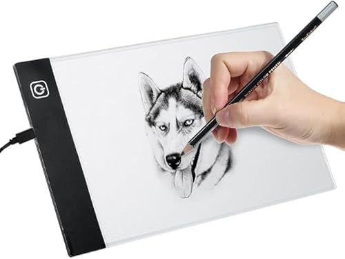Prancheta de Luz LED A5 Mesa de Desenho Iluminada com 3 Níveis de Brilho, USB