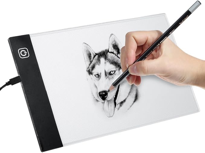 Prancheta de Luz LED A5 – Mesa de Desenho Iluminada com 3 Níveis de Brilho, USB – Para Desenhistas, crianças, Tatuadores, Arquitetura e Artesanato