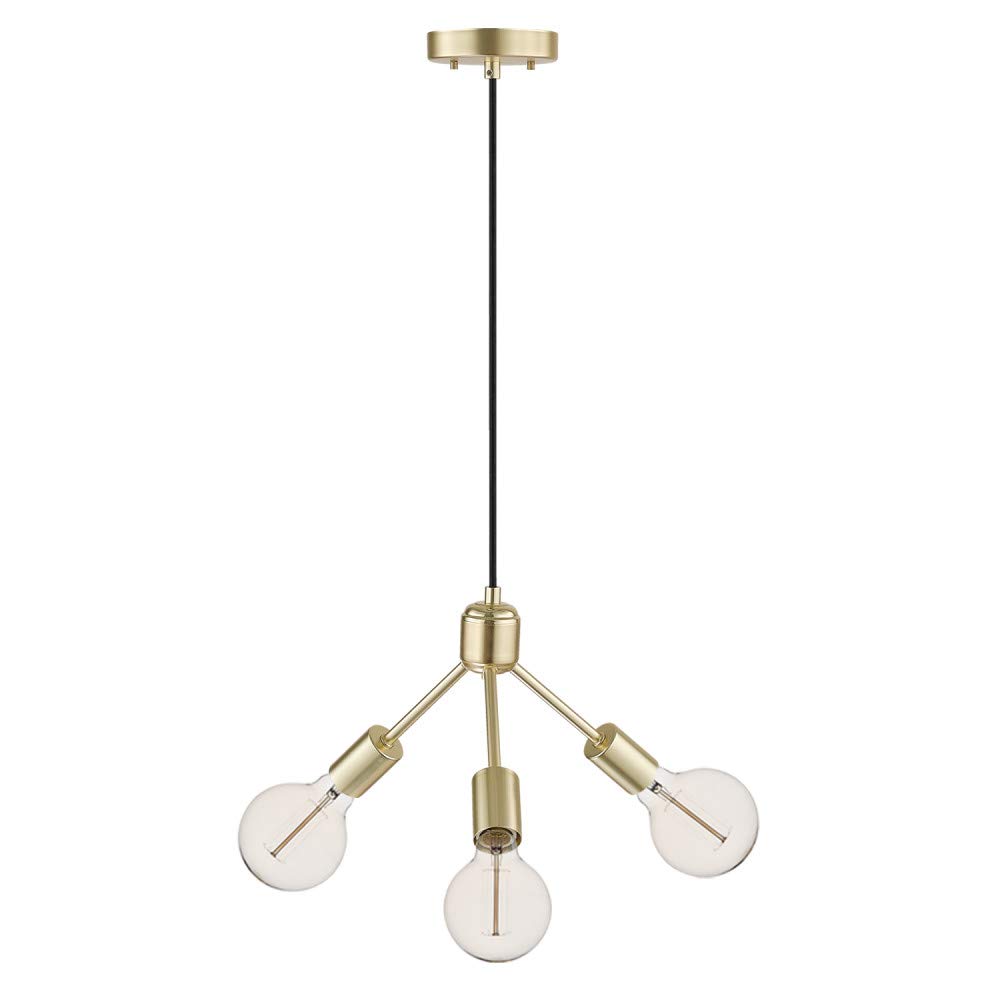 GLOBEElectric Novogratz x Globe Wyatt 3-Light Chandelier, Gold, Matte Black Cloth Cord 60753
