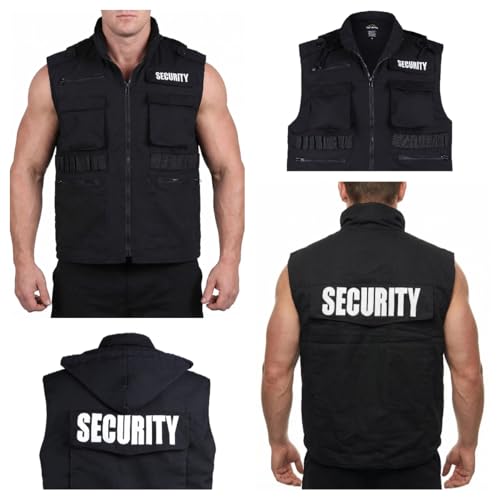 Image of BACKBONE Security Vest, Black 8-Pocket Uniform with SECURITY Embroidery