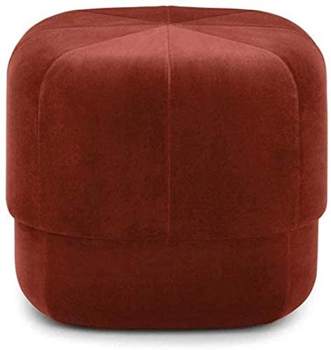 Pouf repose-pieds en velours violet cube capitonné pour coiffeuse