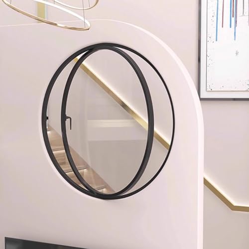 Round Rotating Glass Windows, 40 50 60 70 80 100cm Round Opening Portlight Porthole Window with Tempered Glass, Large Small Flush Mount Shed Windows for Bathroom, Shop(Dia-33.8in/86cm)