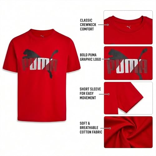 Image of PUMA Boys T-Shirts Athletic Crewneck Short Sleeve Tees (Sizes S-XL)