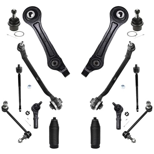 Image of Detroit Axle - RWD Front End Kit for 2011-2014 Chrysler 300 Dodge Charger Challenger 4 Lower Control Arms 2 Sway Bar Links 2 Lower Ball Joints 4 Inner & Outer Tie Rods 2 Boots 2012 2013 Replacement