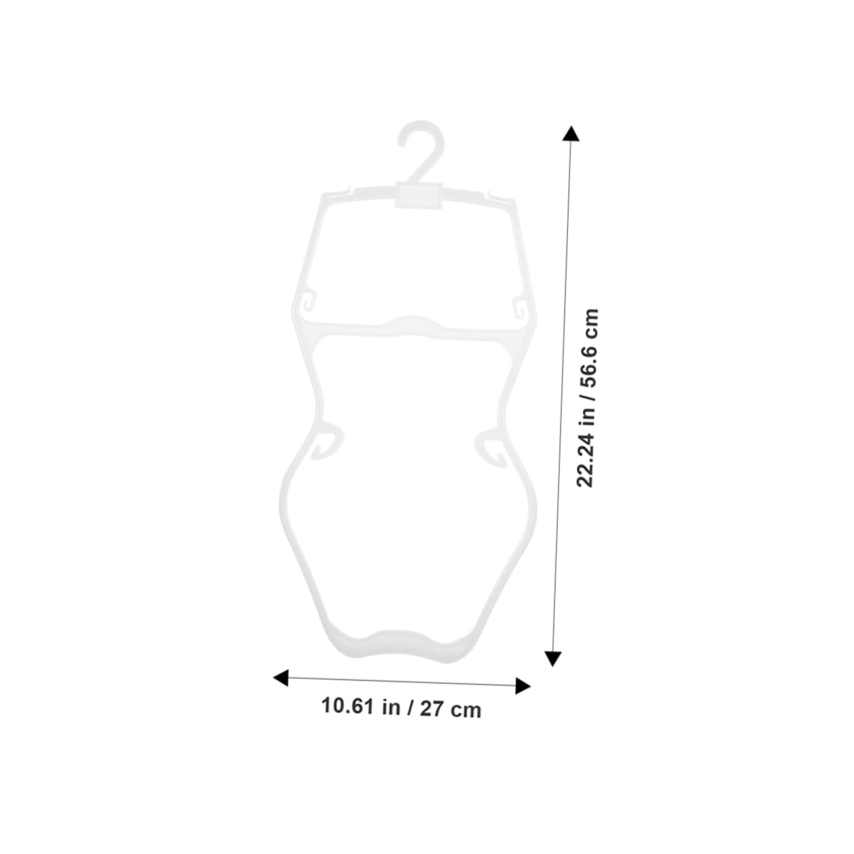 UKCOCO 10 Perchas Infantiles de Plástico Blanco Diseño Antideslizante y Forma de Cuerpo para Colgar Trajes de Baño de Niños en Armario del Hogar o Tienda