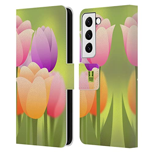 Carcasa de cuero Samsung S22 5G Head Case Designs con soporte tipo libro y flores