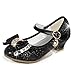Kinder Prinzessin Schuhe für Mädchen Sandalen High Heel Glitzer Glänzend Strass Enfants Fille Weiblich Party Kleid Schuhe, Schwarz, 30