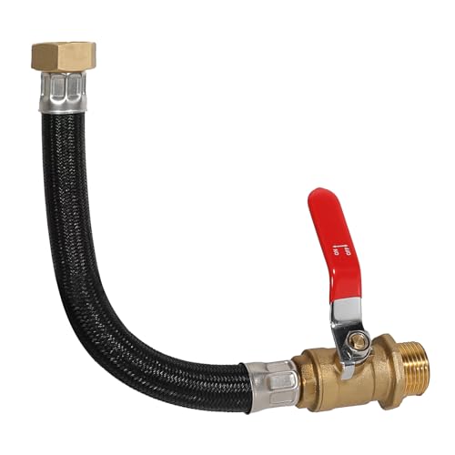 Garden Hose Extension Adapter Short Fitting with Valve,3/4