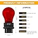 Wevdn 10PCS Car Brake Light Bulb, 3157 Waterproof Micro Quartz Glass Double Wire Light Bulb Replacement, 12V 21/5W Vehicle 360° Lighting Bright Turn Signal Instrument Light Bulbs (Red)