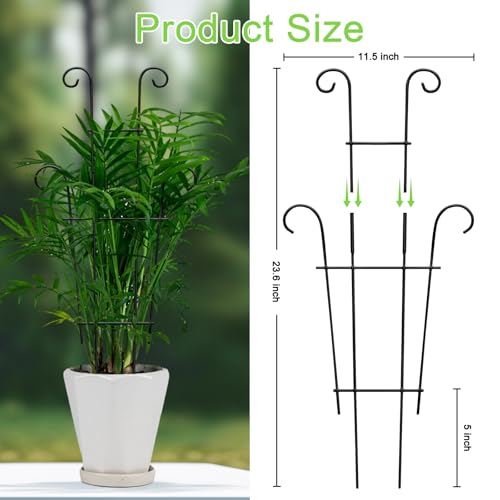 Image of Plant Trellis for Potted Plants 2p, Larger 23in Garden Trellis for Climbing Plants Indoor Outdoor, Rustproof House Plant Support Stakes for Pothos Hoya Ivy Flower