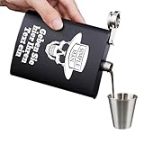 Flachmann mit Gravur aus Edelstahl, 227 ml mit Text und Mustern, Personalisiertes Geschenk für Geburtstag, Weihnachten, Vatertag, Trauzeugen (Gravurtext)