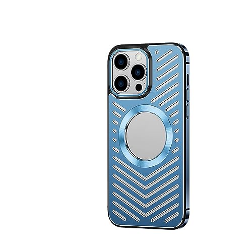 Coque de téléphone de luxe en alliage d'aluminium pour iPhone 12 Pro Max bleu
