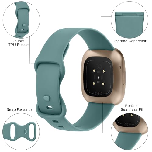 Image of Meliya Soft Strap for Fitbit Versa 4 / Versa 3 / Sense 2 / Sense(Watch Not Included), Flexible Premium Elastomer TPU Adjustable Watch Straps, Sport Replacement Band for Women Men