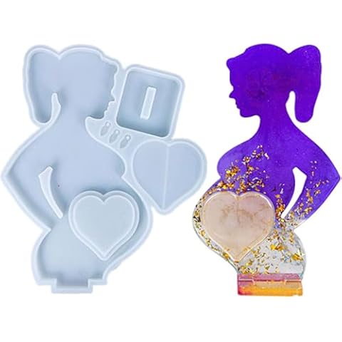 BEMINH Resin Pregnant Mom Picture Frame Mold - Unique DIY Epoxy Mold for Pregnant Photo Display Stand - Creative Home Decor and Craft Presents for Birthdays and Anniversaries Cover