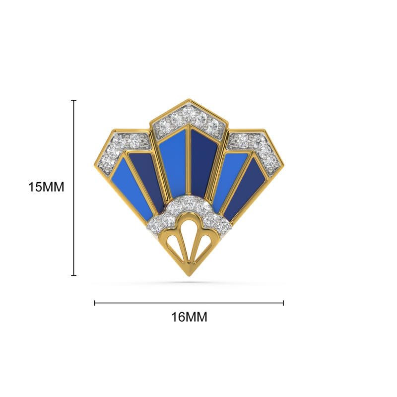 Image of Kisna 14 KT Flerica Yellow Gold Natural Diamond Earrings For Women