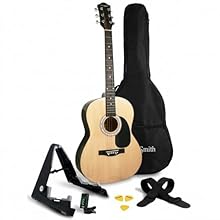 COMPLETE ACOUSTIC GUITAR STARTER SET This acoustic guitar package includes everything needed to begin playing straight away. The set features a full size classical acoustic guitar with carry bag, adjustable strap, guitar picks and a clip-on digital t...