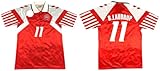 ミカエル・ラウドルップ レトロユニフォーム サッカー デンマーク ミカ ユーロ1992 優勝 童話 レプリカユニフォーム 非公式 ホーム ファン衣装 プレゼント 背番号11 トップス 半袖 通気速乾 練習着 記念品 応援服 (L)