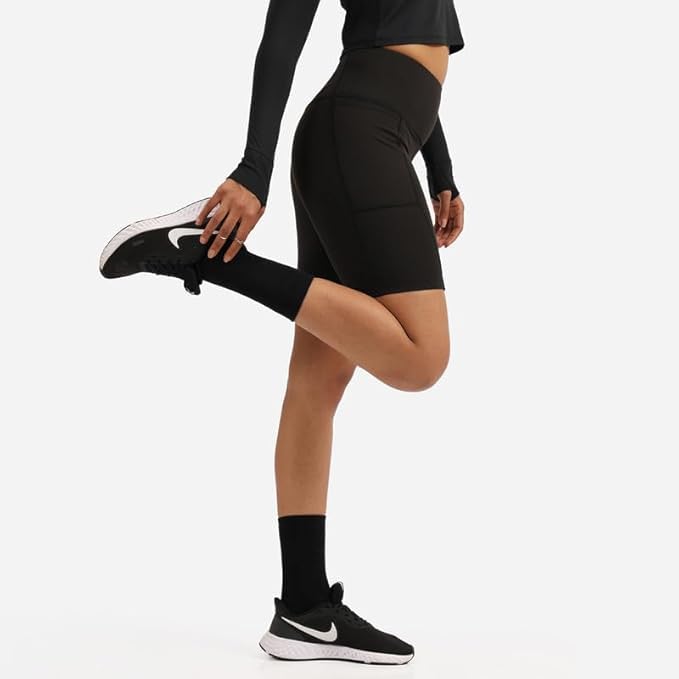 Image of Blissclub Ultimate Cycling Shorts Lite with 2 Pockets | Gym Shorts for Women Workout, Sports Shorts, Swim Shorts and Shapewear for Tummy