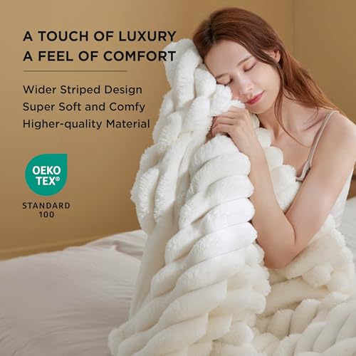 Bedsure White Throw Blankets For Bed - Super Soft Cozy Blanket For Bed, Cute Small Fleece Blanket For Girls And Women thumb #1
