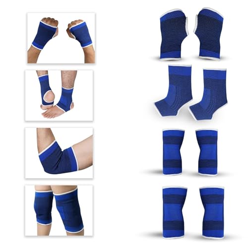 4pcs Sports Protective Gear Set, Knee/Palm/Ankle/Elbow Guards, Fo...