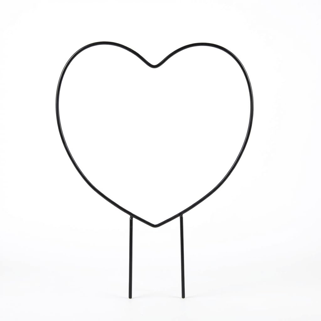 Baoblaze Heart Shaped Support Single Obelisk Climbing Plant Support Metal Frame Trellis Cage Structure Hoop Full Circle Design Suitable for Potted Plants Home Garden Flower Varieties, Heart
