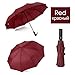 Produktbild FHC Fach Automatik-Regenschirm starker Wind, Regen 12Ribs Männer Frauen Pfanne großen Regenschirm tragbaren Regenschirme,red,Russian Federation