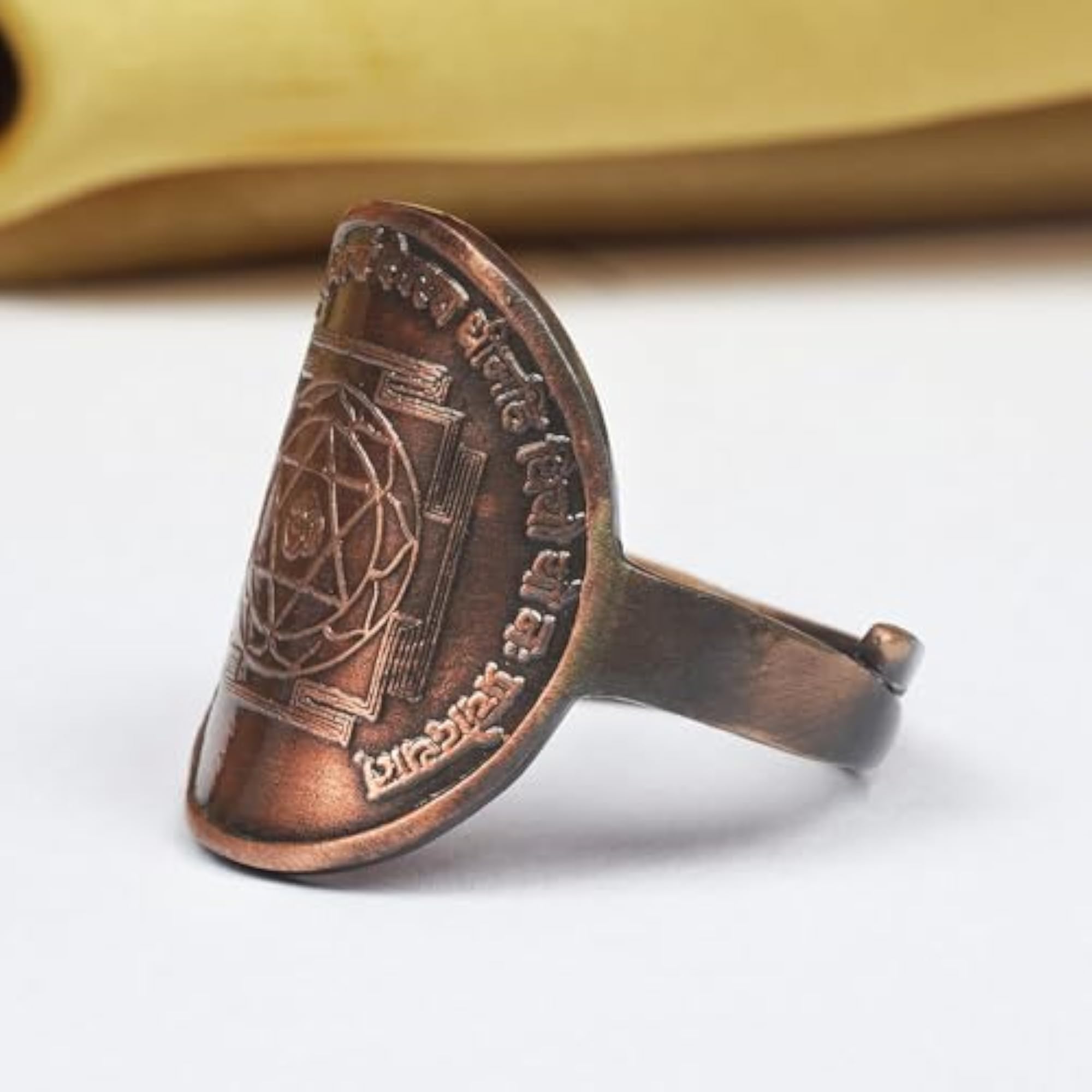 Copper Shree Gayatri Yantra Ring, Spiritual Gift