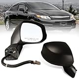 Lqito Right Passenger side Mirror Fits 2012-2015 Honda Civic with Power Glass 丨Non-heated Without Turn Signal Light Replaces 76202TR0A01 (3 Pins)