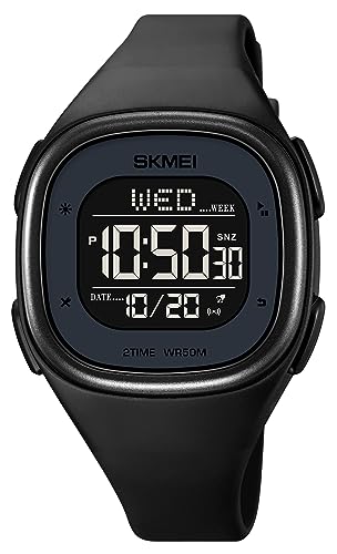 Gosasa Unisex Multifunction Sport Watch Square LED Digital Watch for Men with Stopwatch Date Fashion Women's Wristwatch 50M Waterproof EL Light