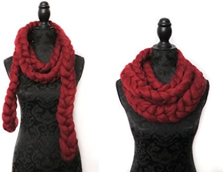 Handmade Scarf Super Chunky Wool Scarf Arm Knit Giant Wool Yarn Scarf Infinity Scarf