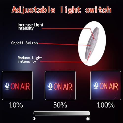 Image of On Air Neon Sign LED Light for Live Streaming, Recording Studio, Bedroom, and Game Room Wall Decor, Vibrant LED Neon for Content Creators, Gamers, and Broadcasters