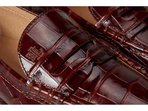 Image of Lauren Ralph Lauren Wynnie Crocodile-Embossed Leather Loafer