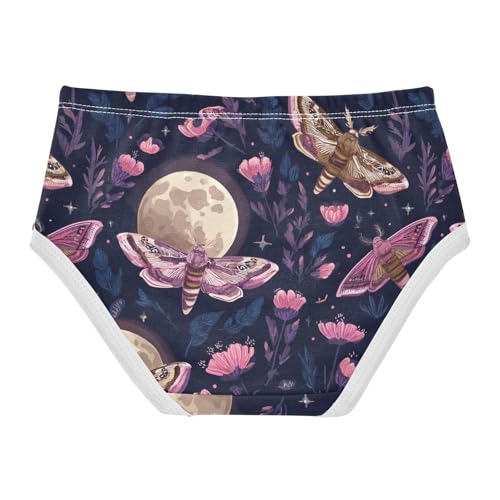 Wusikd Moths Flowers Girls' Underwear Cotton Moons Girls Briefs Soft Toddler Underwear 2T2