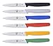 Serrated Paring Knife Set. Great for All Kind of Kitchen Prep work, Like Chopping Mincing Dicing. 6-Piece Set Includes One Red, Blue, Yellow, Green, Black and White knives. By ICEL - Light 'n' Mighty