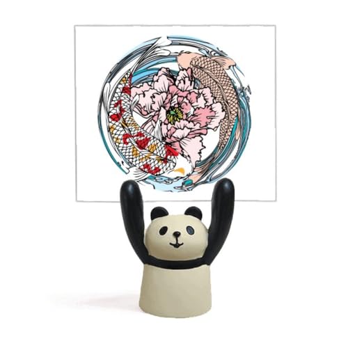 Support de mémo panda décoration de table géométrique et porte-note pivoine