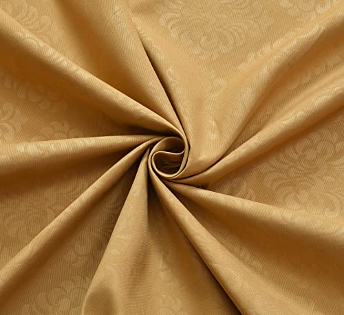 Image of Fitzy 280 TC Fitted bedsheet King Size, Elastic bedsheet, 72x78 inches + 10 inches Drop, with 2 Pillow Covers (Damass-Camel, 72 inch x 78 inch)