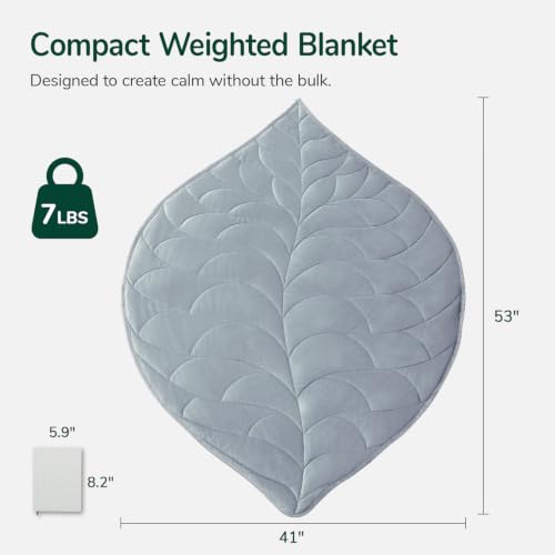 Image of Kaisa Weighted Blanket for Adults 7lbs 41 inch x 53 inch, Soft Heavy Cozy Luxury Crystal Velvet Small Weighted Lap Blanket, All-Season Blanket, Machine Washable, Light Grey-Blue